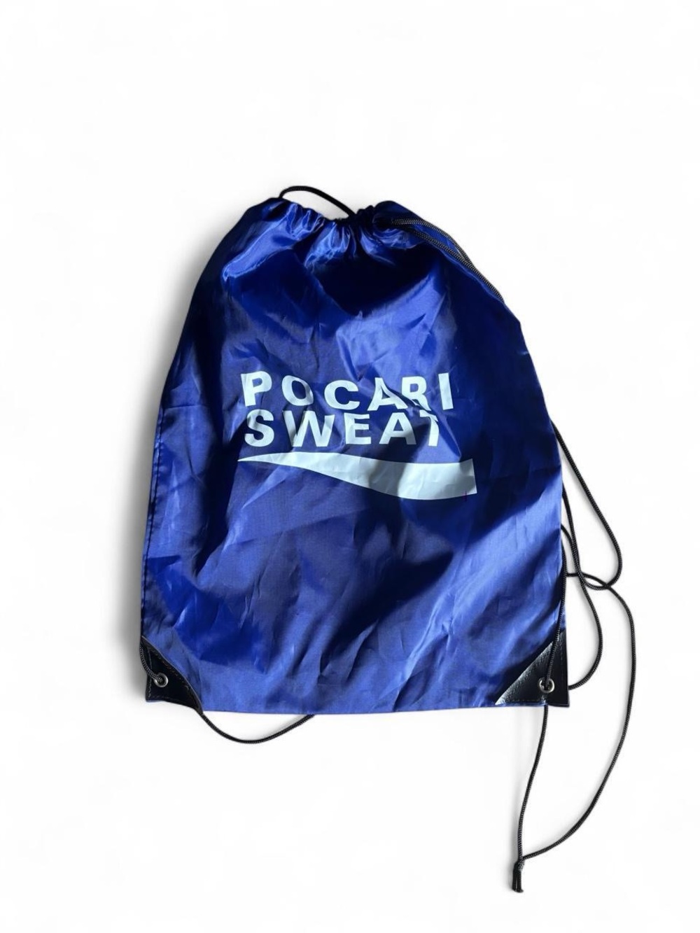 Blue Pocari Sweat drawstring bag
with white logo